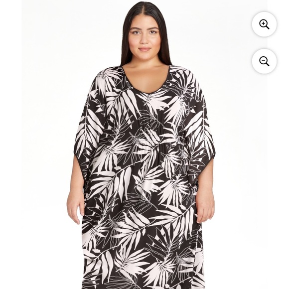 💜Joyspun Women's Sleepwear Woven 46" Caftan Nightgown,Size:Lg(12-14) - Picture 1 of 9
